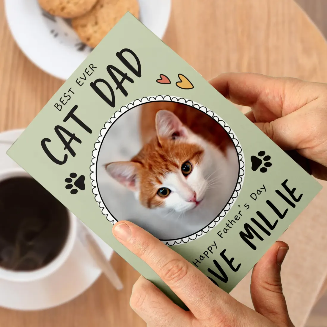 Personalised Photo Card, Custom Pet Family, Cat Dad Gift, Father’s Day (Photo Upload) — photo 4