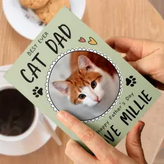 Personalised Photo Card, Custom Pet Family, Cat Dad Gift, Father’s Day (Photo Upload) thumbnail 4