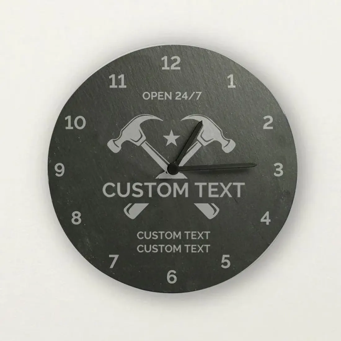 Personalized Tool Slate Clock, Engraved Dad Shed Gift, Workshop Decor Gift for Him — photo 2