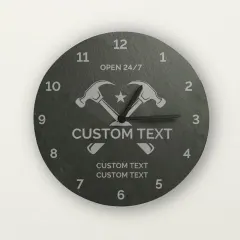Personalized Tool Slate Clock, Engraved Dad Shed Gift, Workshop Decor Gift for Him thumbnail 2