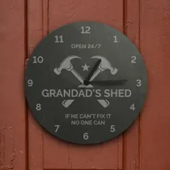 Personalized Tool Slate Clock, Engraved Dad Shed Gift, Workshop Decor Gift for Him thumbnail 3