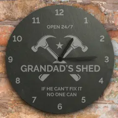 Personalized Tool Slate Clock, Engraved Dad Shed Gift, Workshop Decor Gift for Him thumbnail 4