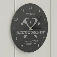 Personalized Tool Slate Clock, Engraved Dad Shed Gift, Workshop Decor Gift for Him thumbnail 6