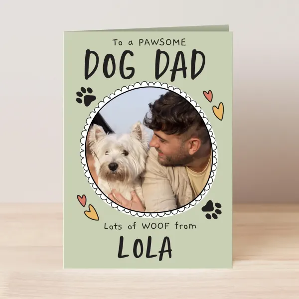 Personalised Photo Card, Custom Pet Family, Dog Dad Gift, Father’s Day (Photo Upload)