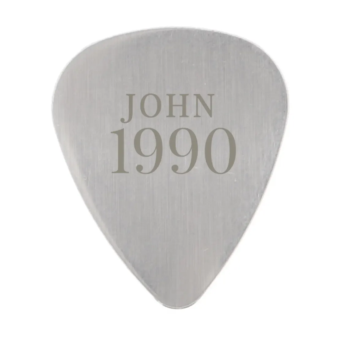 Personalised Silver Guitar Pick Engraved with Name and Year, Custom Plectrum for Musicians — photo 5