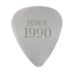 Personalised Silver Guitar Pick Engraved with Name and Year, Custom Plectrum for Musicians thumbnail 5