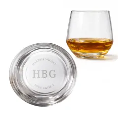 Personalised Custom Message Whiskey Tumbler Glass, Engraved Initials Milestone Birthday Present for Him, 10oz thumbnail 5