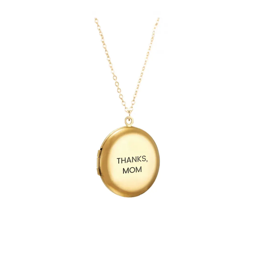 Gold Photo Locket Necklace with Your Picture, Round Keepsake Gift for Mom — photo 3