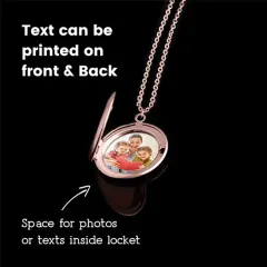 Rose Gold Photo Locket with Your Picture, Round Necklace Gift for Her thumbnail 2