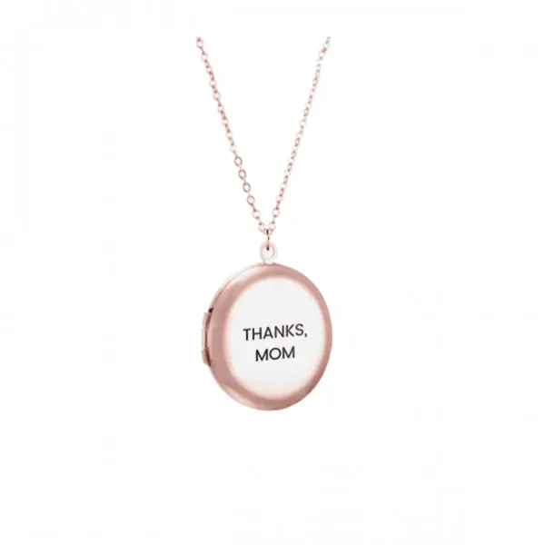 Rose Gold Photo Locket with Your Picture, Round Necklace Gift for Her