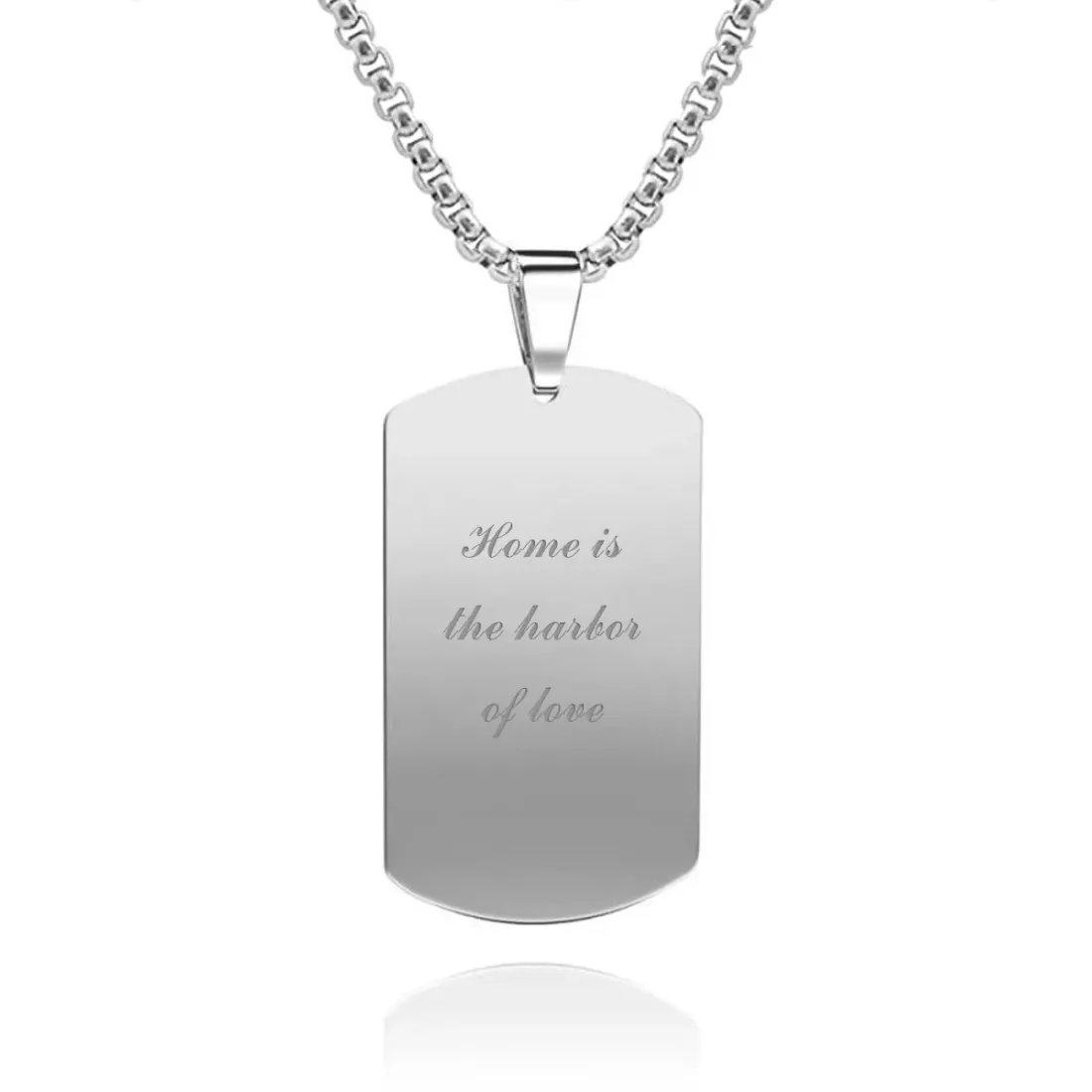 Color Photo Dog Tag Necklace with Back Message, Gift for Him or Her — photo 3