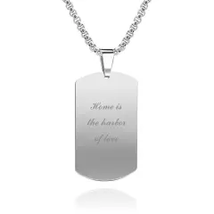 Color Photo Dog Tag Necklace with Back Message, Gift for Him or Her thumbnail 3