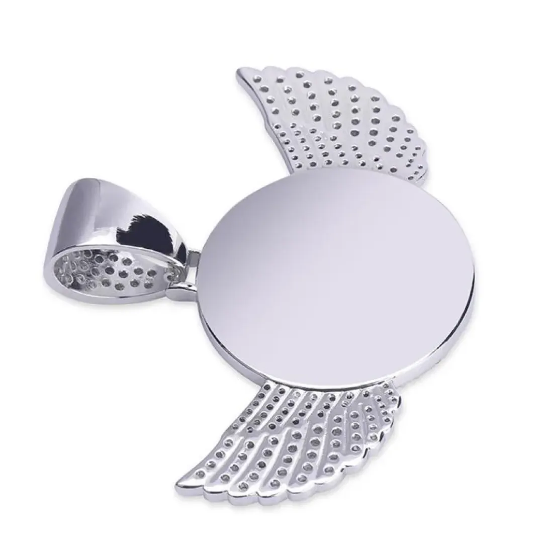 Silver Wings Photo Pendant with Cubic Zirconia Stones and Rope Chain — photo 4