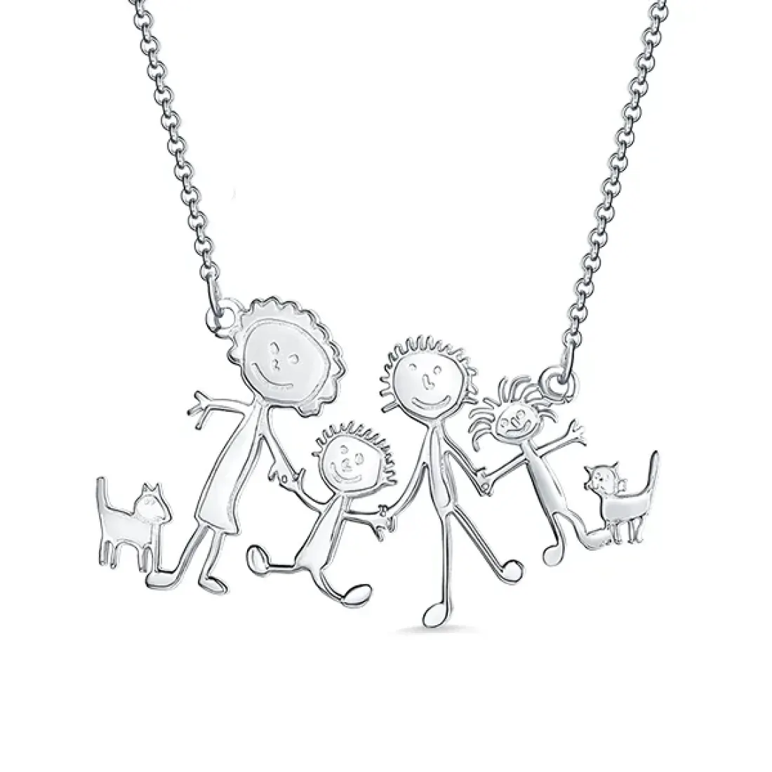 Custom Kids Drawing Necklace, Child's Artwork Pendant Gift for Mom or Grandma — photo 2