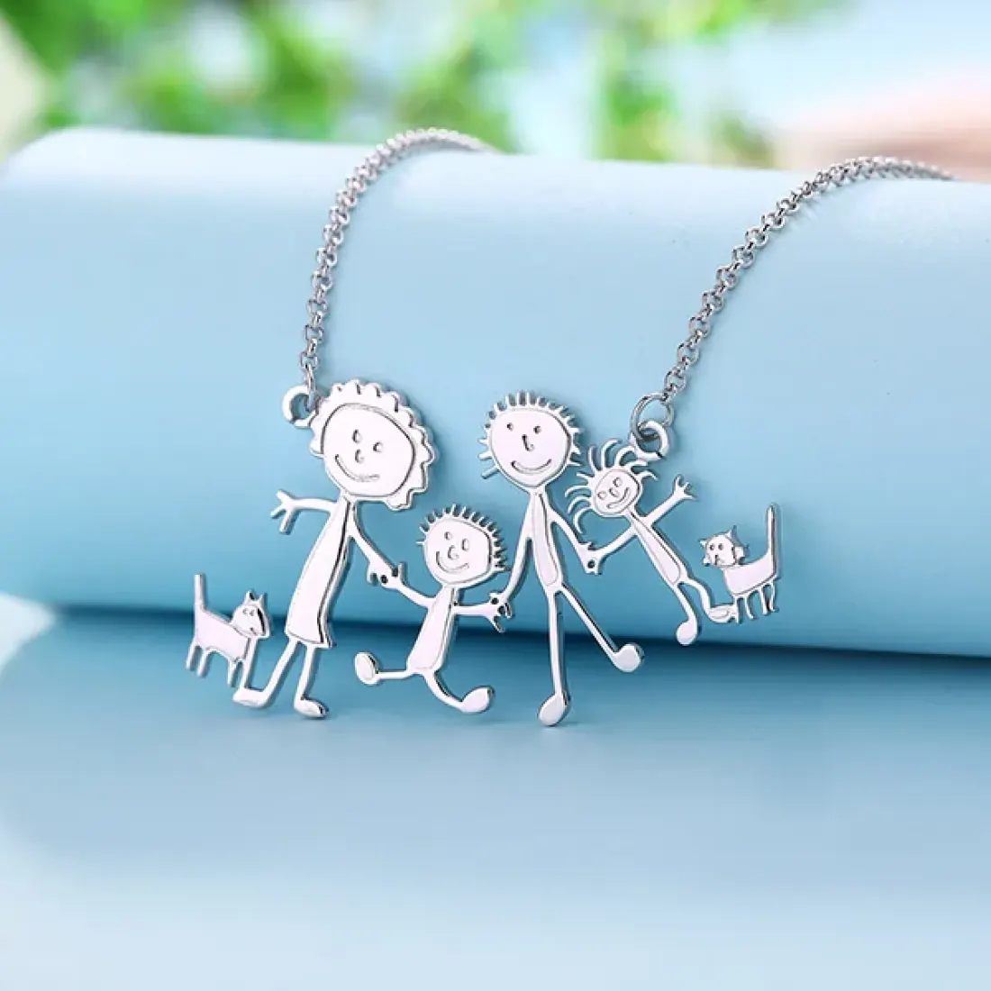 Custom Kids Drawing Necklace, Child's Artwork Pendant Gift for Mom or Grandma — photo 3
