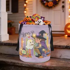Light Up Halloween Bucket with Warm White LEDs, Custom Trick-or-Treat Candy Bag thumbnail 4