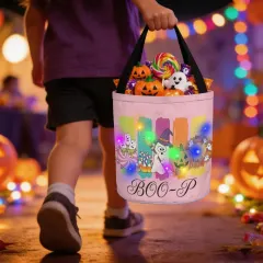 Multicolor LED Candy Bag, Custom Light Up Halloween Bucket for Trick-or-Treat thumbnail 2