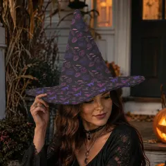 Custom Quilted Witch Hat for Halloween, Your Design Printed Inside and Out thumbnail 1