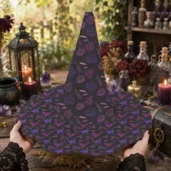 Custom Quilted Witch Hat for Halloween, Your Design Printed Inside and Out thumbnail 2