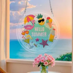 Custom Acrylic Puzzle Ornament with Your Photo, 8.2 Inch Round Window Hanging thumbnail 1
