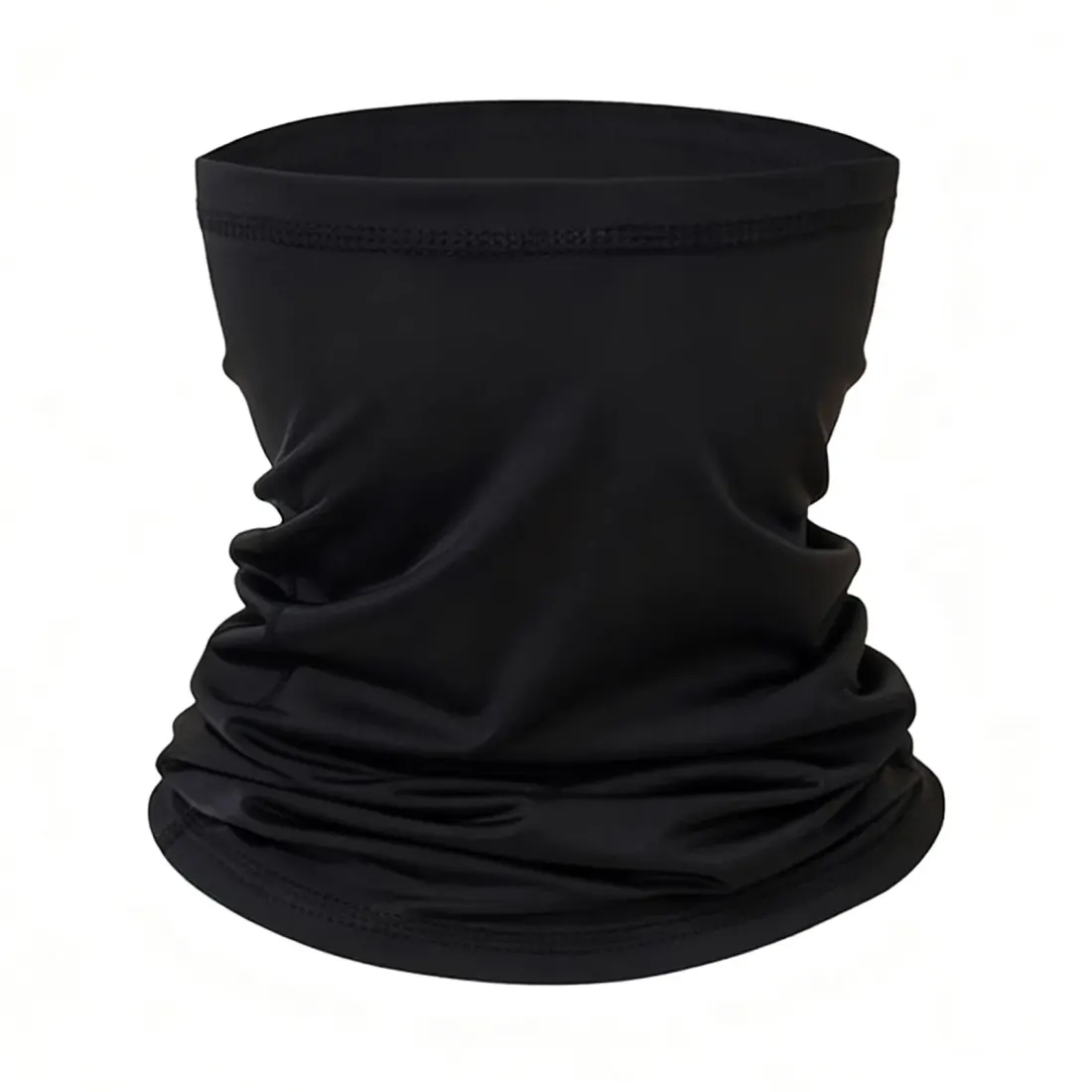 Custom Printed Neck Gaiter with Your Design, Black Face Cover and Headband — photo 2