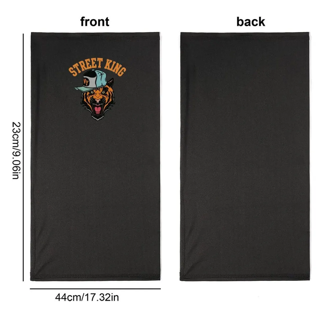 Custom Printed Neck Gaiter with Your Design, Black Face Cover and Headband — photo 7