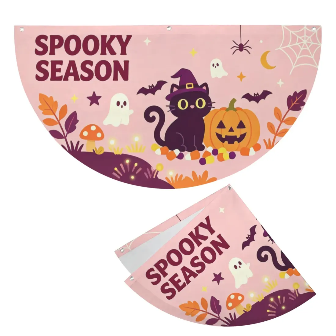 Custom Semi Circle Flag 36 x 18 Inch for Porch Railings, Halloween and Parties — photo 2