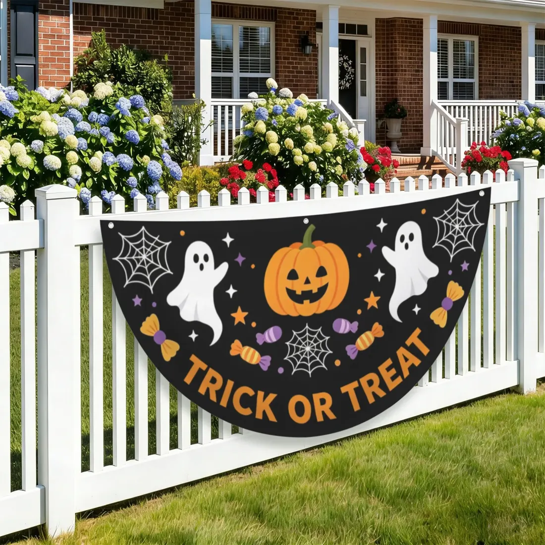 Custom Half Circle Flag 47 x 23.6 Inch for Fences, Porches and Events