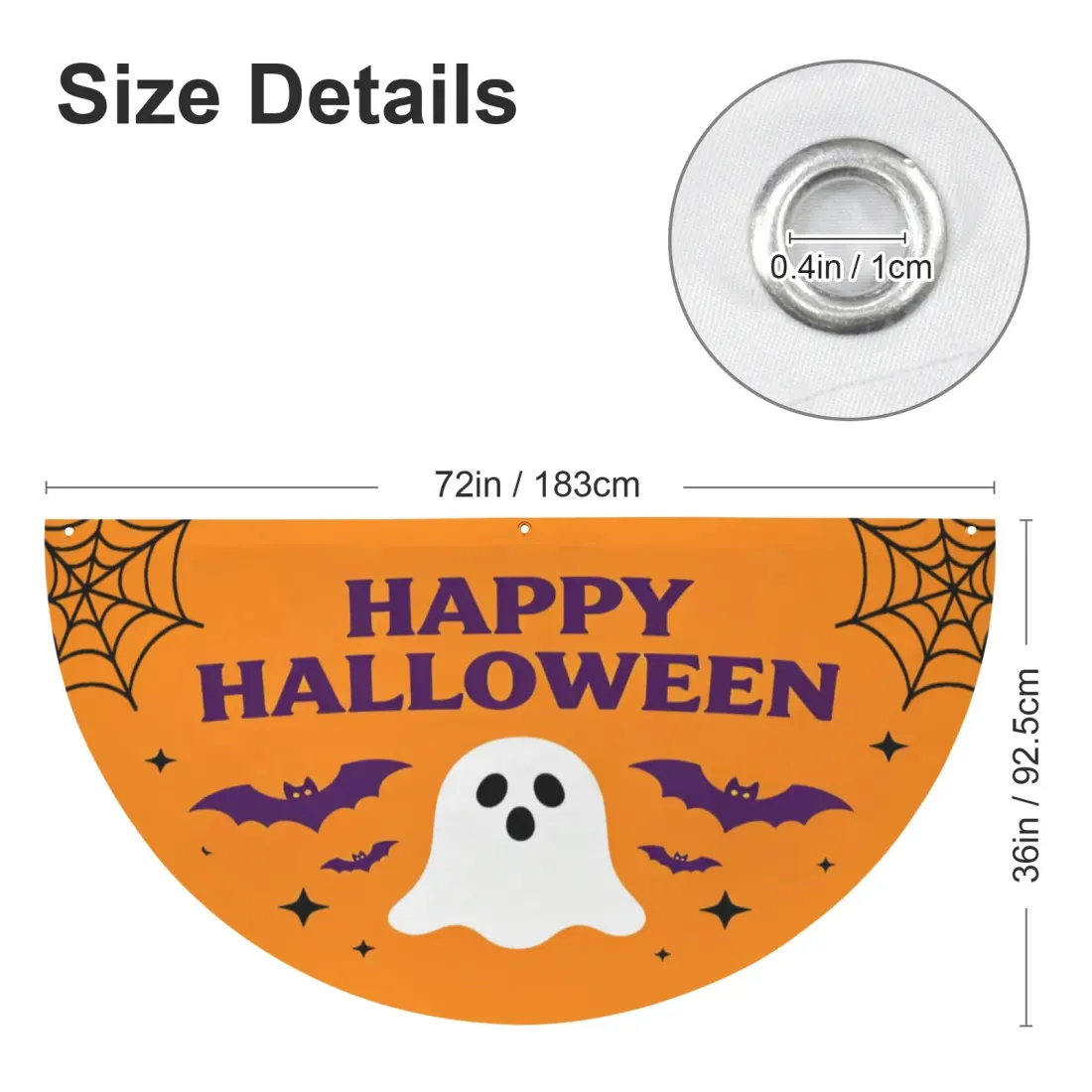 Custom Semi Circle Banner 72 x 36 Inch, Large Flag for Parades and Storefronts — photo 3