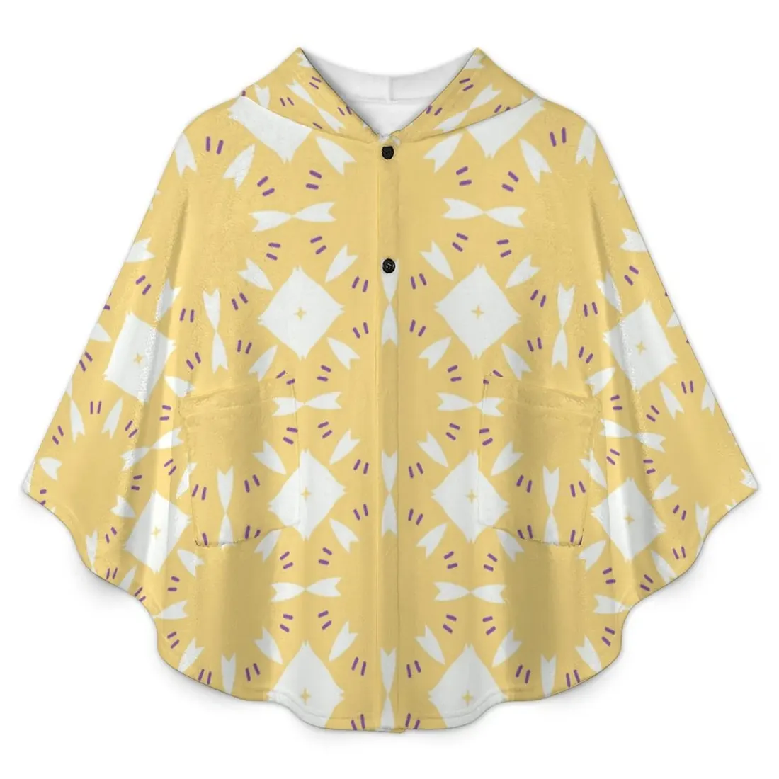 Custom Kids Hooded Cape in Soft Fleece with Pockets, Your Design All Over — photo 2