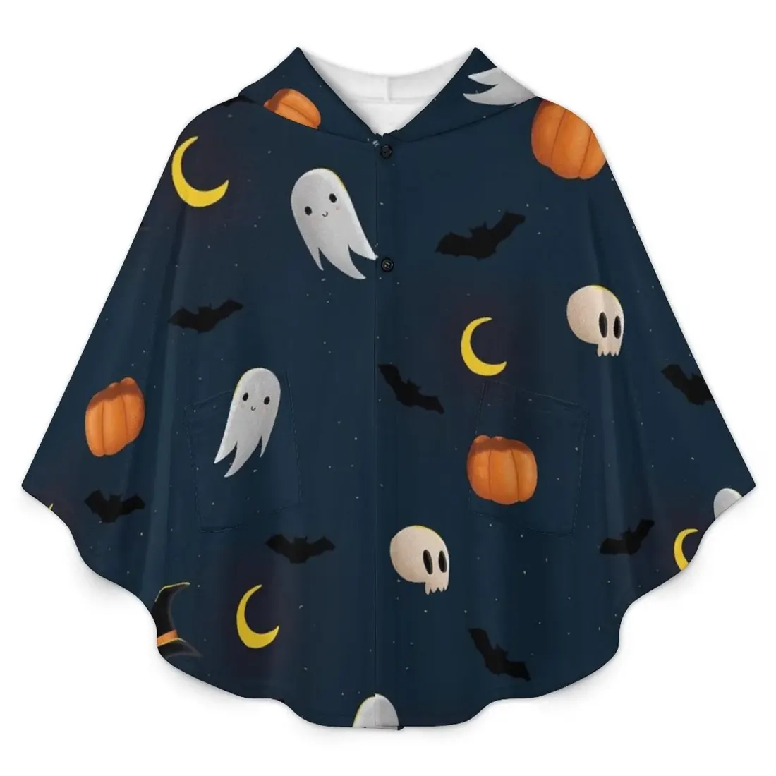 Custom Youth Hooded Cape with Pockets, Soft Fleece Wrap for Older Kids — photo 2
