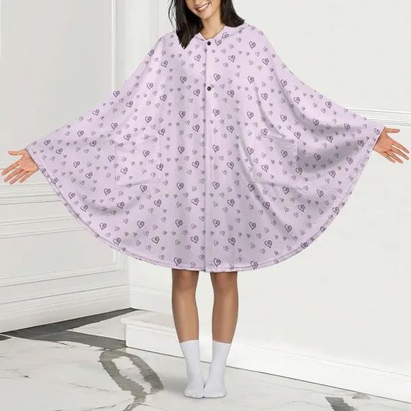 Custom Fleece Hooded Cape for Adults, Cozy Wearable Blanket with Pockets