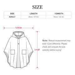 Custom Fleece Hooded Cape for Adults, Cozy Wearable Blanket with Pockets thumbnail 5