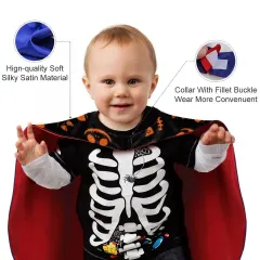 Custom Kids Halloween Cape in Satin with Easy Hook and Loop Collar thumbnail 3