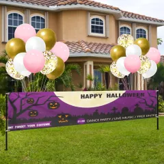 Custom Photo Party Banner with Grommets for Birthday, Graduation or Halloween thumbnail 1