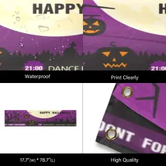Custom Photo Party Banner with Grommets for Birthday, Graduation or Halloween thumbnail 4