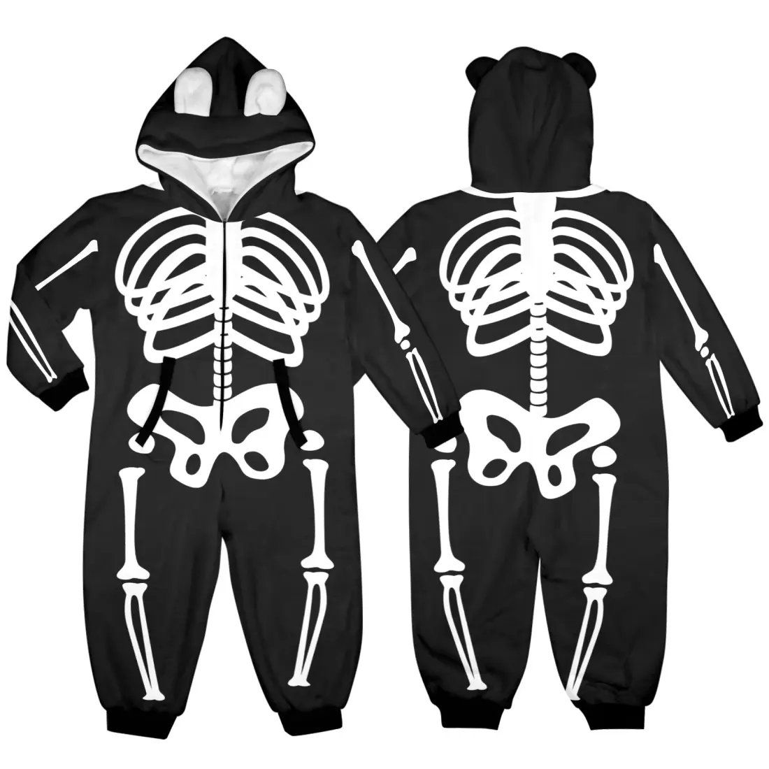 Custom Kids Onesie Pajamas with Bear Ear Hood for Ages 2 to 7 — photo 5