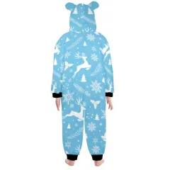 Custom Youth Onesie Pajamas with Bear Ear Hood for Big Kids, Ages 8 to 15 thumbnail 4