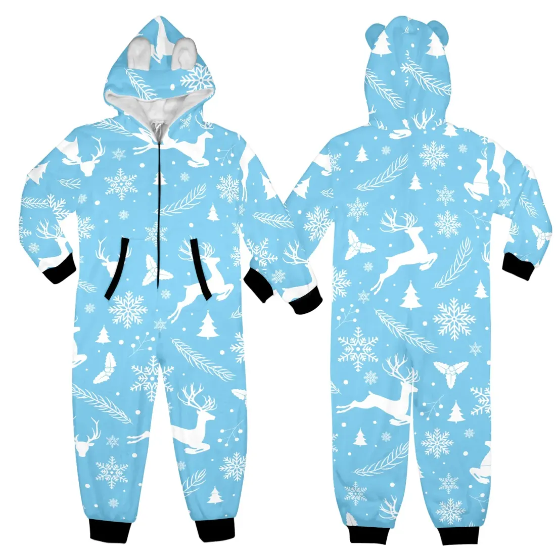 Custom Youth Onesie Pajamas with Bear Ear Hood for Big Kids, Ages 8 to 15 — photo 5