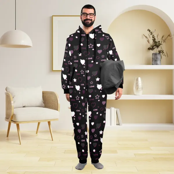 Custom Adult Onesie Pajamas with Hood for Men and Women, Sizes S to 4XL