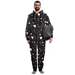 Custom Adult Onesie Pajamas with Hood for Men and Women, Sizes S to 4XL thumbnail 2