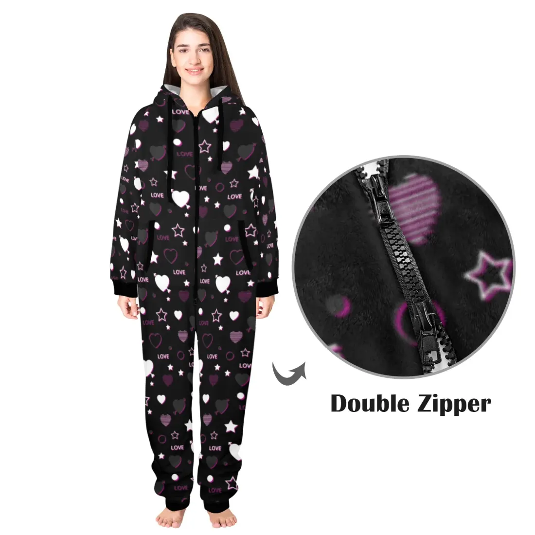 Custom Adult Onesie Pajamas with Hood for Men and Women, Sizes S to 4XL — photo 3