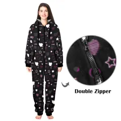 Custom Adult Onesie Pajamas with Hood for Men and Women, Sizes S to 4XL thumbnail 3