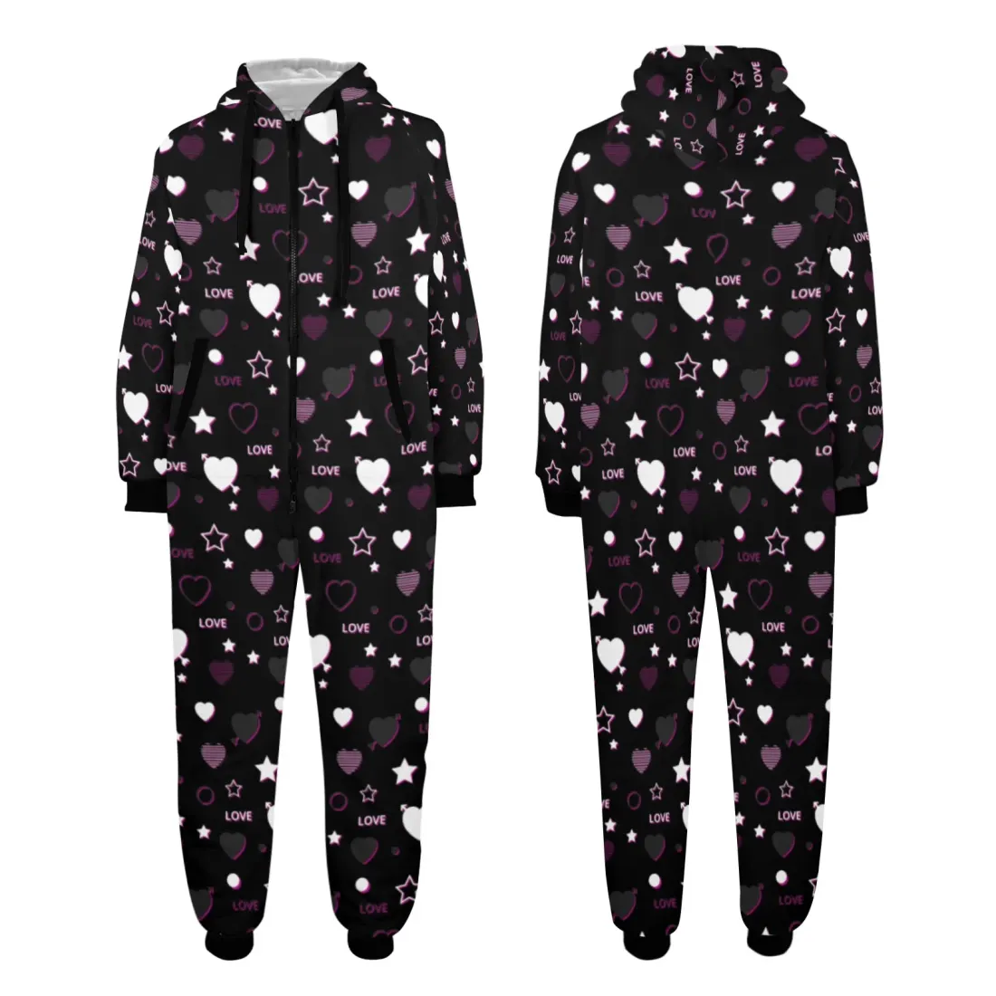 Custom Adult Onesie Pajamas with Hood for Men and Women, Sizes S to 4XL — photo 5