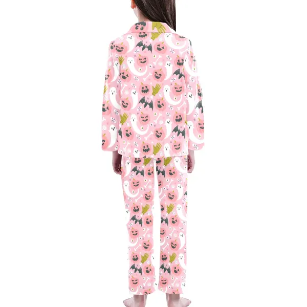 Custom Pajamas for Girls, Long Sleeve V-Neck Button Top and Pants Set