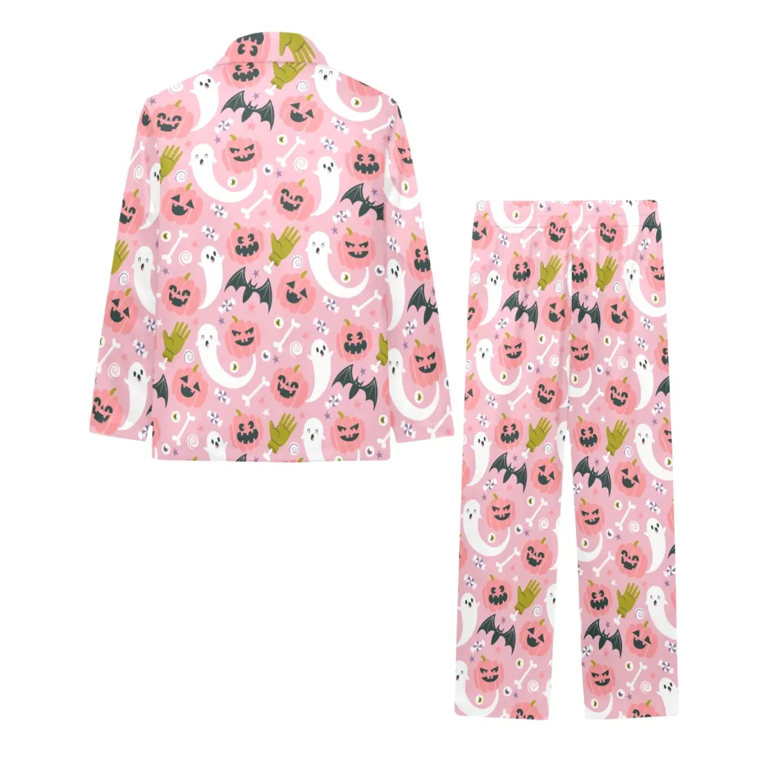 Custom Pajamas for Girls, Long Sleeve V-Neck Button Top and Pants Set — photo 4