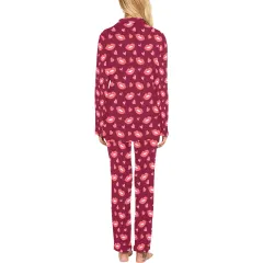Custom Pajamas for Women, Long Sleeve Button-Up Pajama Set, Sizes XS to 5XL thumbnail 2