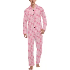 Custom Pajamas for Men, Long Sleeve Button-Up Pajama Set, Sizes S to 5XL thumbnail 1