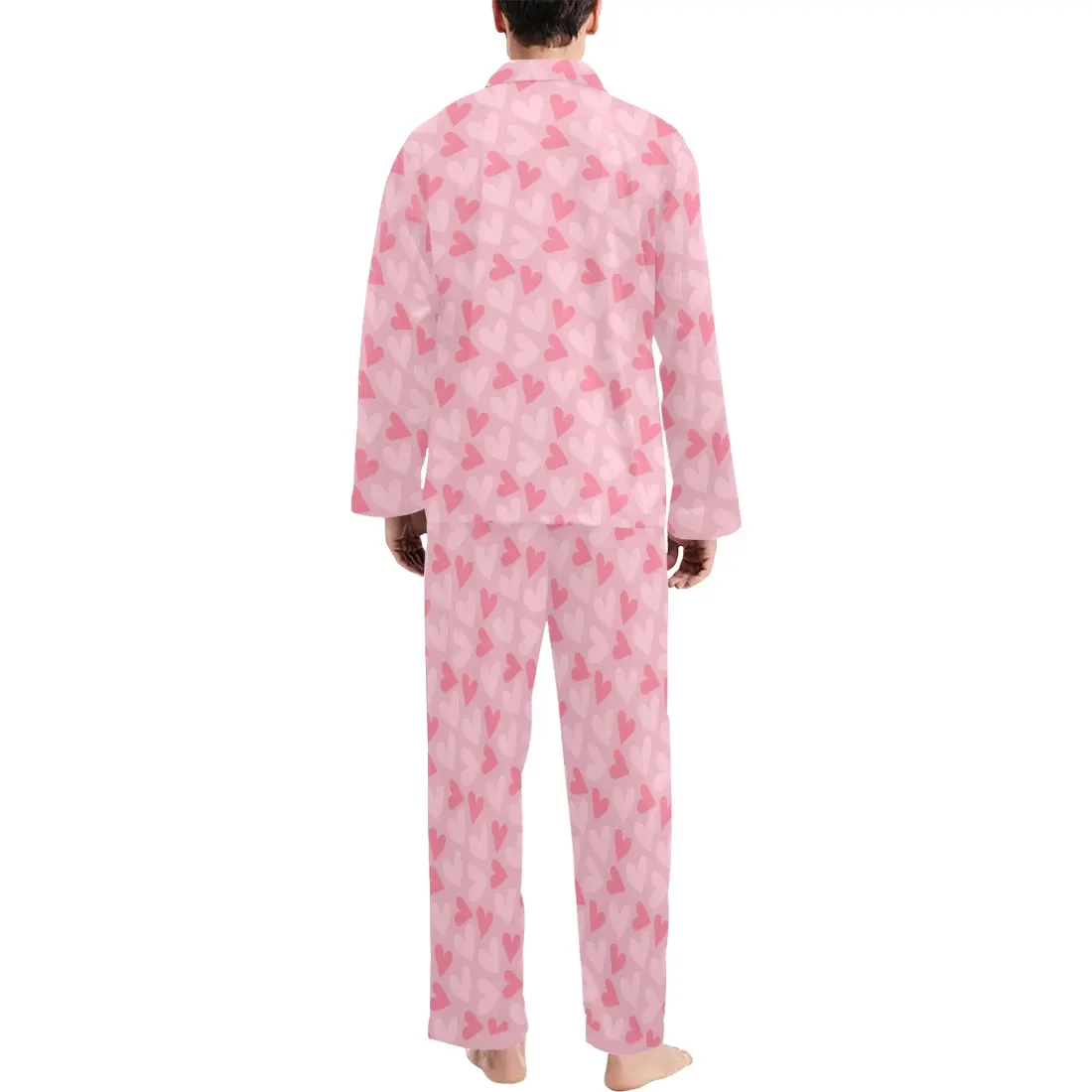 Custom Pajamas for Men, Long Sleeve Button-Up Pajama Set, Sizes S to 5XL — photo 2