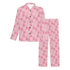 Custom Pajamas for Men, Long Sleeve Button-Up Pajama Set, Sizes S to 5XL thumbnail 3